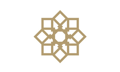 Elegant Golden Ornament Pattern Square Gold Luxury Vector