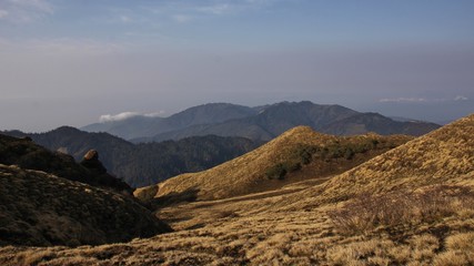 Hills in the Annapurna Conservation Area, Nepal. Morning scene. View from Muldai viewpoint.