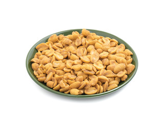 Indian Traditional Snack Food Masala Peanuts Also Know as Masala Sing Masala Shing or Spicy Peanuts Coated with Spices isolated on white background