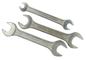 Wrenches on a white