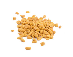 Indian Traditional Snack Food Masala Peanuts Also Know as Masala Sing Masala Shing or Spicy Peanuts Coated with Spices isolated on white background 