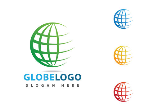 globe dynamic sphere logo icon vector design