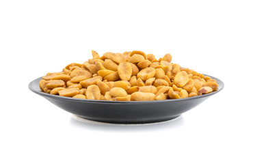 Indian Traditional Snack Food Masala Peanuts Also Know as Masala Sing Masala Shing or Spicy Peanuts Coated with Spices isolated on white background