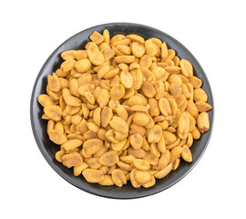 Indian Traditional Snack Food Masala Peanuts Also Know as Masala Sing Masala Shing or Spicy Peanuts Coated with Spices isolated on white background