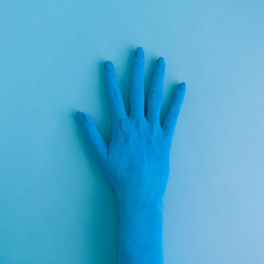 Hand painted in blue color