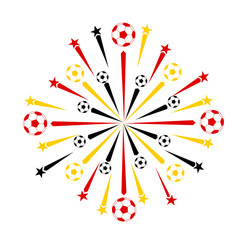 football styled germany flag colored firework, vector illustration