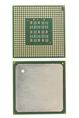 Computer processors CPU isolated on white