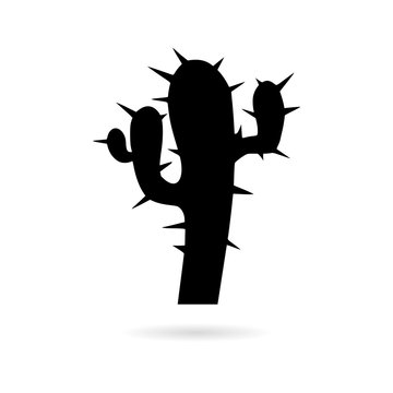 Cactus plant silhouette icon Stock Vector | Adobe Stock
