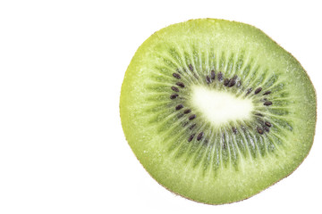 Fototapeta na wymiar Macro sliced of Kiwi fruit isolated in clipping path
