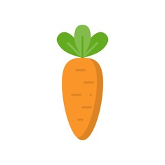 Cute carrot icon, flat style vector