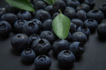 blueberries on black
