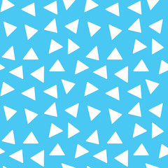Seamless memphis triangle pattern. Trendy and modern geometric elements, vector illustration