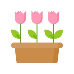 spring flower icon, flat design vector