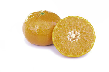 Orange with half of orange isolated in clipping path