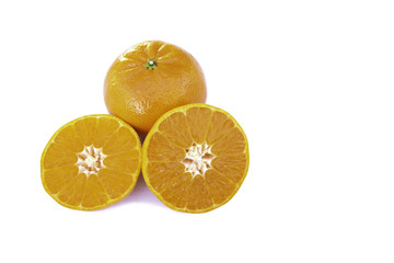 Orange with half of orange isolated in clipping path