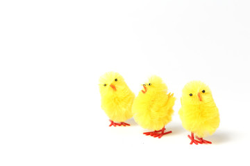 three easter chicks