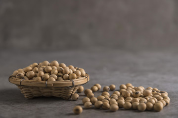healthy soybean on dark background