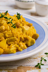 Traditional spicy rice with chicken