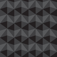 Seamless abstract gray and black triangle pattern background, vector illustration