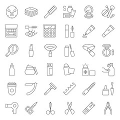 Cosmetic and beauty icon set, outline icon