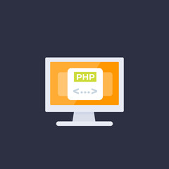 PHP coding, programming vector icon