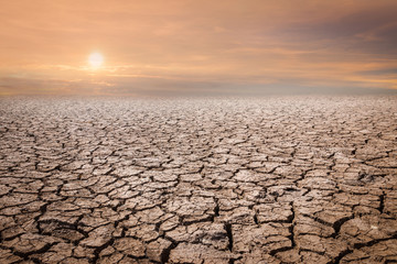Fototapeta Land with dry and cracked ground. Desert,Global warming background obraz