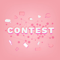 Contest banner. Vector Illustration.