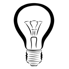 A light bulb painted with black lines