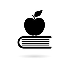 Education icon, Book with apple