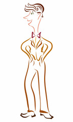 Fototapeta premium Funny business young man, sketch