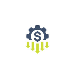 cost reduction icon on white