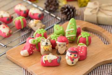 Christmas cookies  Utilities Shapes on the Flour Background with Free Space for your Christmas Text, Top View, Christmas Wallpaper