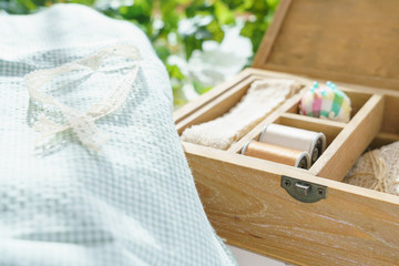 ライフスタイル テラスで裁縫