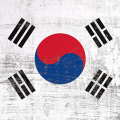 scratched South Korea flag