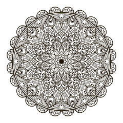 Mandala. Ethnic decorative element. Vector for coloring page for adults