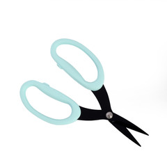 nice blue a pair of scissors isolated on white