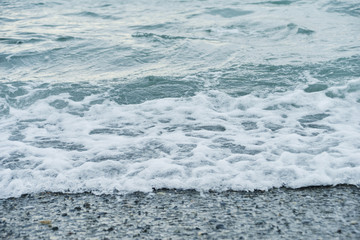 Background, texture: sea surf and sea waves. Layout, blank, mocap.