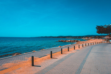 lone street at beach side in the summer