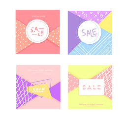 Set of  Sale banners. Vector illustration.