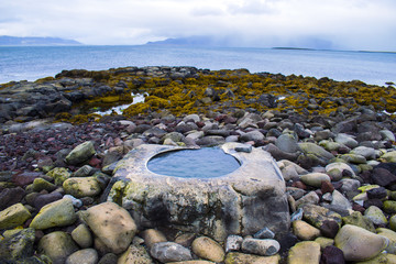 Kvika geothermal foot bath (hot spring) in Seltjarnarnes near Reykjavik, Iceland.