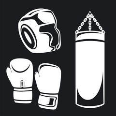 Vector illustration boxing icons