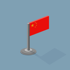 China Isometric Flag with Flat Web Colors	