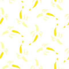 Abstract banana silhouette sketches seamless vector pattern.