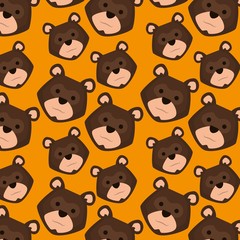 grizzly bear heads pattern background vector illustration design