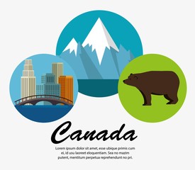 canadian culture set icons vector illustration design