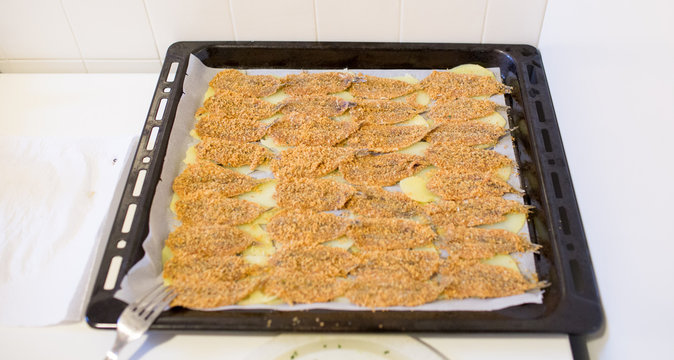 Alici impanate al forno