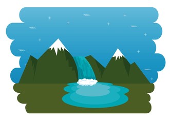 mountains with snow canadian scene vector illustration design