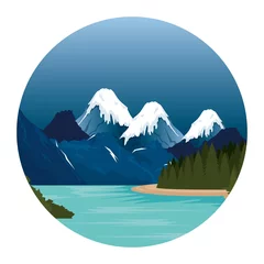 Fotobehang canadian landscape scene icon vector illustration design © Gstudio