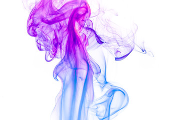 Colored smoke on white background