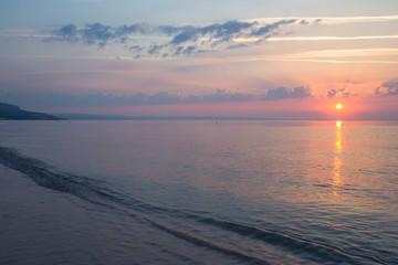 Early morning, sunrise over sea